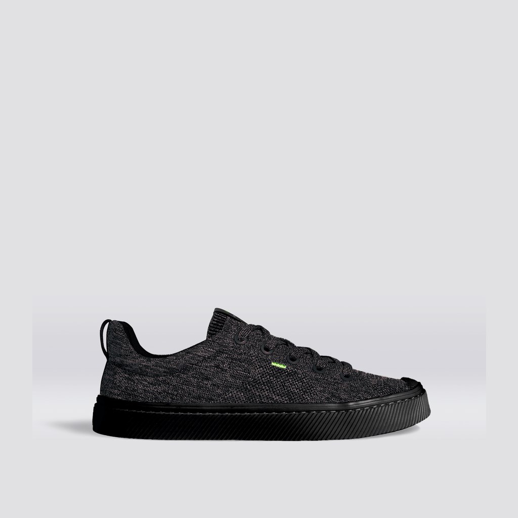 IBI Cariuma Low Top Bamboo Weave Knit Vegan Noir Homme | DXD-7454810